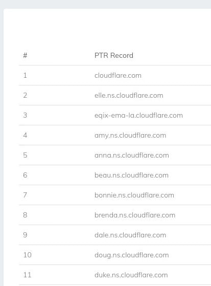 SurfaceBrowser™ CloudFlare PTR record