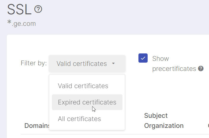 filter and find valid certificates