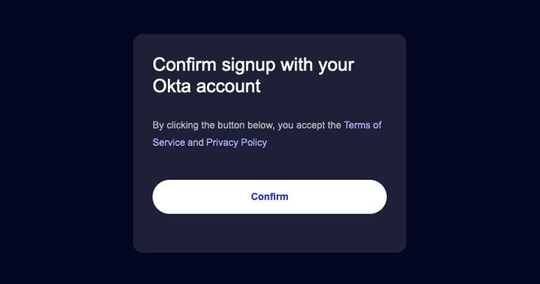 Confirm Signup