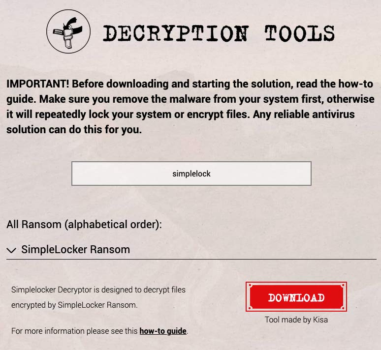 Decryption tool