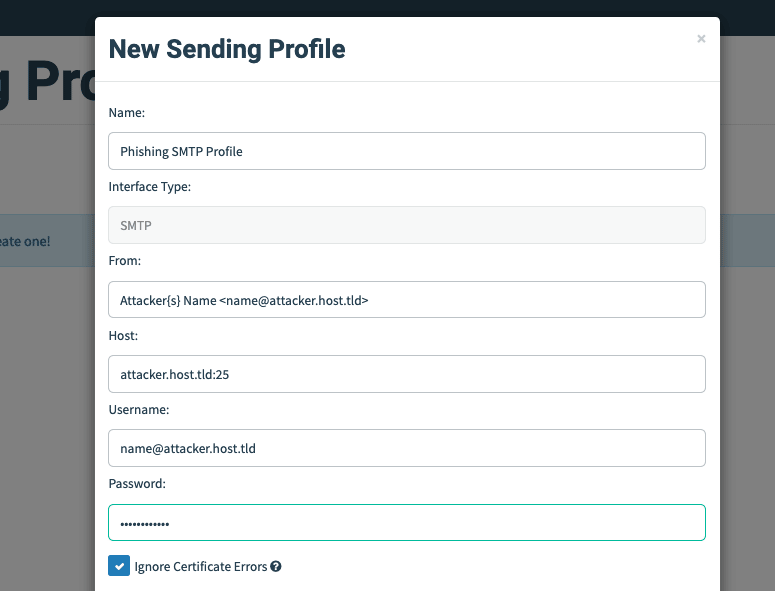 New sending profile