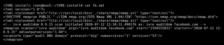 Nmap-style XML output