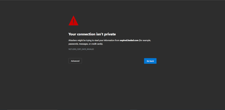 Connection isn't private Connection isn't private