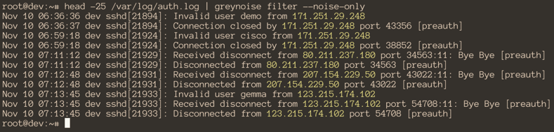 Greynoise filter parsing instructions