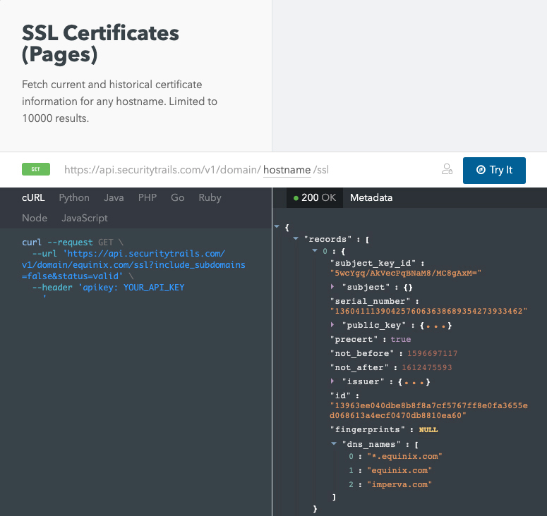SSL certificates pages