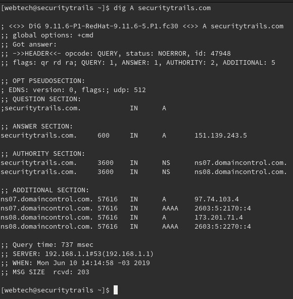 The Dig command is a very useful DNS checker to find out What's my DNS